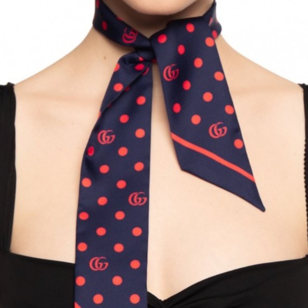 Gucci Polka Dot Twilly Neck Bow